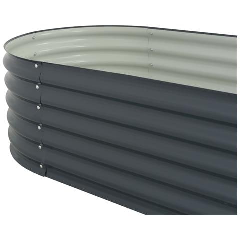 Fioriera Per Giardino 240x80x44 Cm In Acciaio Zincato Grigio - Foto 8