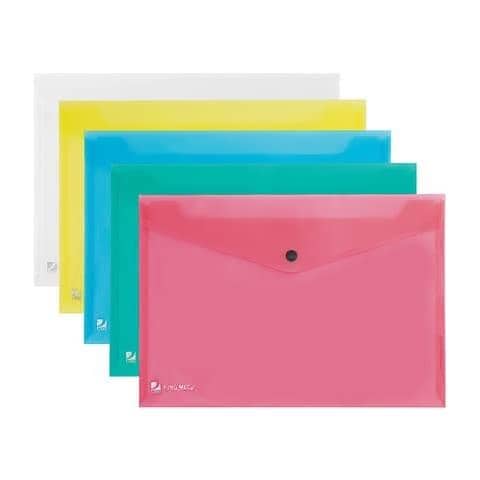 Busta Con Bottone Pull A4 21x29,7 Cm Assortiti 111355 (conf. 5) - Foto 1