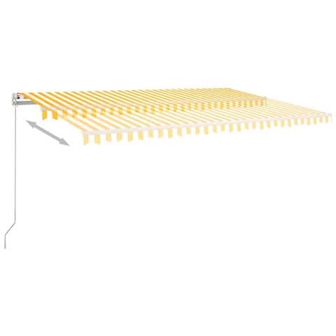 Tenda da Sole Manuale con LED 500x300cm Giallo e Bianco - Foto 2
