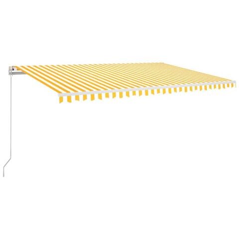 Tenda da Sole Manuale con LED 500x300cm Giallo e Bianco - Foto 1
