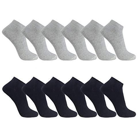 Calzini Mens Trainer 12 Accoppiamenti Sport Performance Low Cut Unisexblackgrey3538 - Foto 1