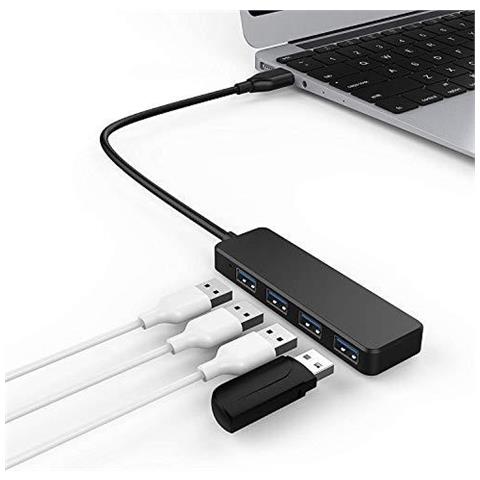 Hub Usb 4 Porte Usb Hub Ultra Sottile Portatile Splitter Usb Per Imac Pro Macbook Air Mac Mini Pro Surface Pro Notebook Laptop Unit Flash Usb E Hdd Mobile (usb 3.0 Hub)  - Foto 4