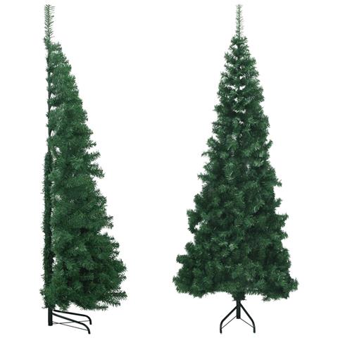 Albero di Natale Artificiale ad Angolo con Supporto Verde 210 cm PVC - Foto 1