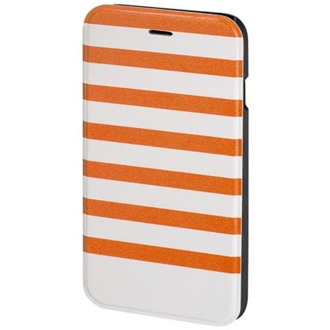 Stripes 4.7" Custodia a libro Arancione, Bianco - Foto 1