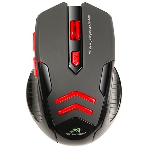 Airman Wireless + USB Ottico 2400DPI Nero, Rosso mouse - Foto 2