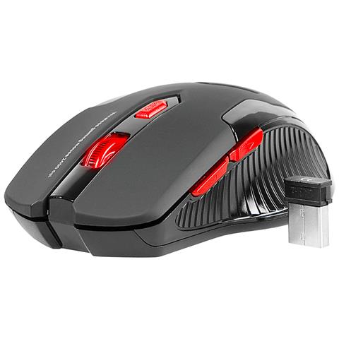 Airman Wireless + USB Ottico 2400DPI Nero, Rosso mouse - Foto 5