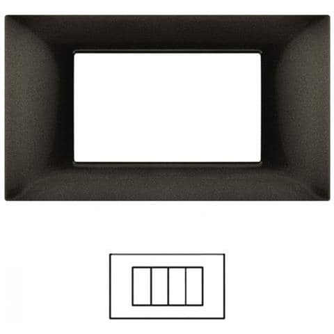 Placca 4 Posti Vimar Plana Bronzo V6004-7 Compatibile - Foto 1