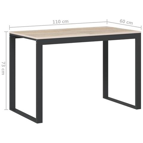 Scrivania Per Computer Nero E Rovere 110x60x73 Cm In Truciolato - Foto 2