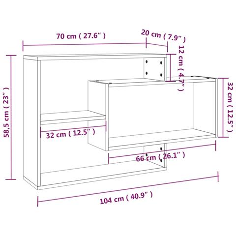 Mensola A Muro Rovere Fumo 104x20x58,5 Cm Legno Multistrato - Foto 9