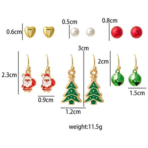 Orecchini Di Natale 6 Paia Multicolor - Foto 5