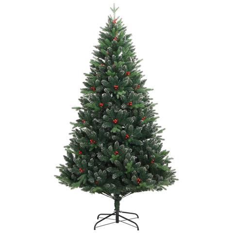 Albero Natale Artificiale Incernierato Con Bacche Rosse 210 Cm - Foto 9