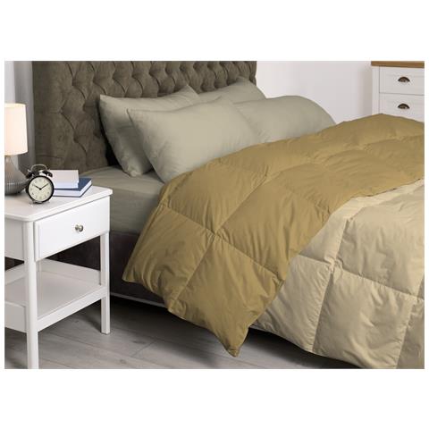 Interno Imbottitura Piumino Invernale 300gr Mq In Piuma D''oca Bicolor Vari Colori 1 Piazza E Mezza Panna-tortora - Foto 2