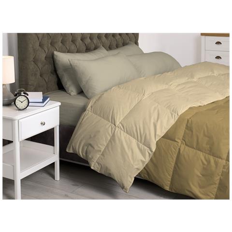 Interno Imbottitura Piumino Invernale 300gr Mq In Piuma D''oca Bicolor Vari Colori 1 Piazza E Mezza Panna-tortora - Foto 1