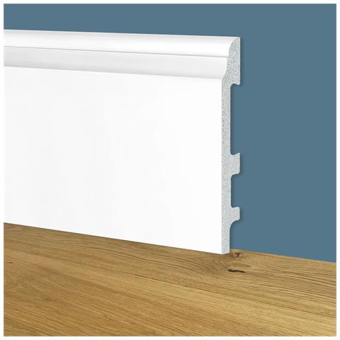 90ml Bancale Di Battiscopa Zoccolino Bianco Mod. Corinzio 120x15x2000mm In Polimeri - Polistrutturato - Foto 1