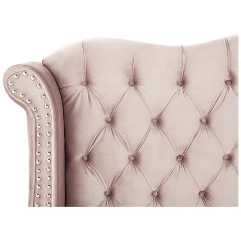Letto Velluto Rosa 180 X 200 Cm Ayette - Foto 8