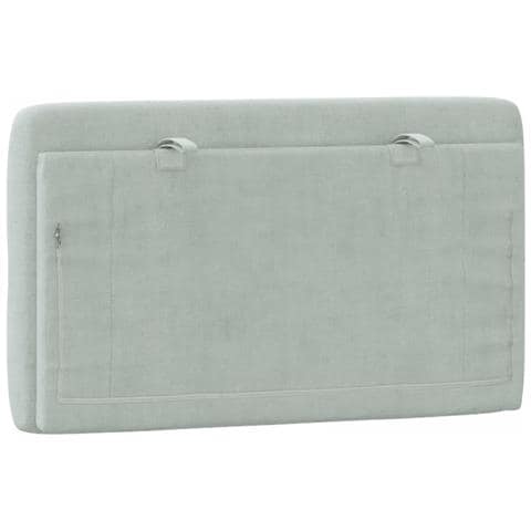 Cuscino Testiera Grigio Chiaro 90 Cm In Velluto - Foto 9