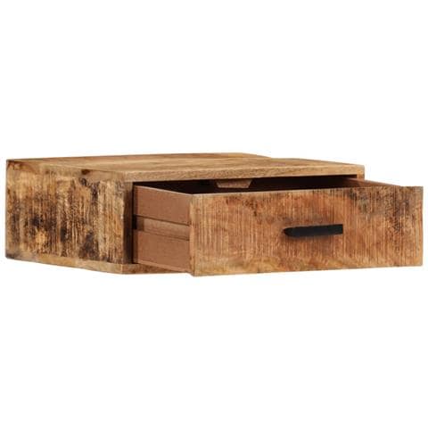 Comodino A Parete 40x30x13,5 Cm In Legno Massello Di Mango - Foto 2