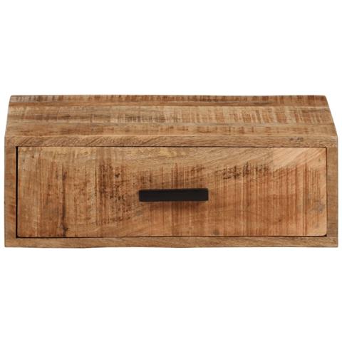 Comodino A Parete 40x30x13,5 Cm In Legno Massello Di Mango - Foto 3