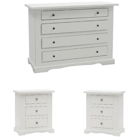 Gruppo Como' E 2 Comodini Classico Bianco Opaco - Foto 1