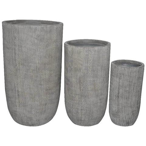 Set 3 Vasi Da Giardino In Fibra Di Argilla Federica - Foto 1