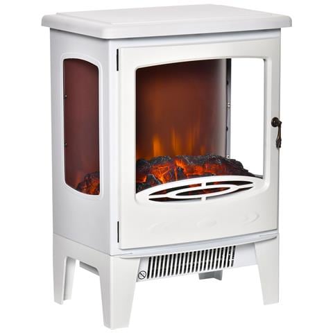 Camino Elettrico Effetto Fiamma E 3 Lati Aperti Temperatura Regolabile Copertura 20-25m² - Bianco - Foto 1