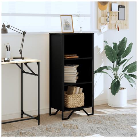 Libreria Nera 50x31x106 Cm In Legno Multistrato - Foto 3
