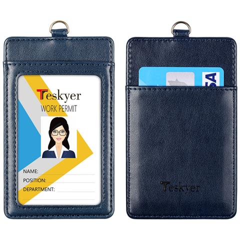 Porta Carte Verticale In Pelle Pu Black - Foto 2