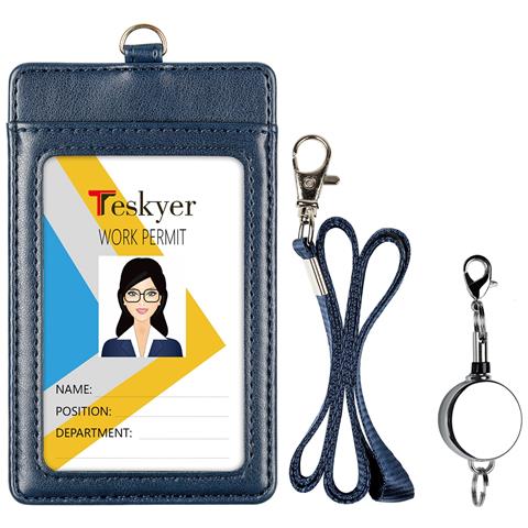 Porta Carte Verticale In Pelle Pu Black - Foto 3