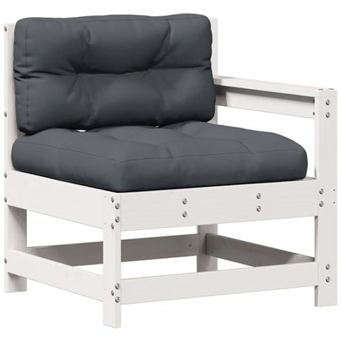 Set Salotto da Giardino 6 pz Bianco in Legno Massello di Pino - Foto 2