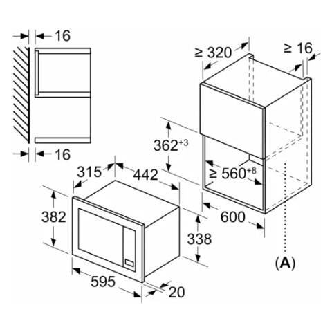 Forno Microonde da Incasso 3CG6112X3 con Grill Capacità 20 Litri Potenza 800 Watt Colore Acciaio Inox - Foto 5