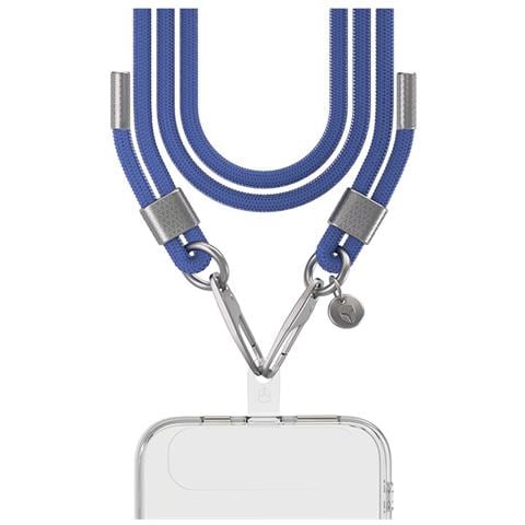 Tracolla Universale Per Smartphone A Doppio Gancio Con Sistema Di Fissaggio, Blu - Foto 1