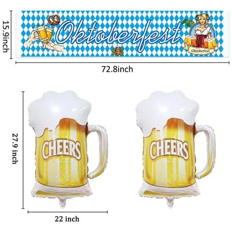 Set Decorativo Per Oktoberfest: 52 Palloni, Striscioni E 10m Di Bandierine - Foto 6