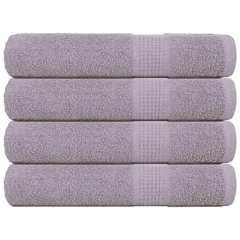 Asciugamani Per Sauna 4 Pz Grigio 80x200cm 360g/m 100% Cotone - Foto 1