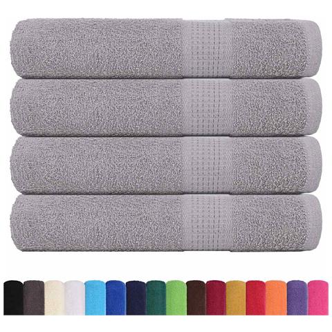 Asciugamani Per Sauna 4 Pz Grigio 80x200cm 360g/m 100% Cotone - Foto 2
