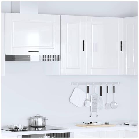 Pensile Da Cucina Porto Bianco Lucido In Legno Multistrato - Foto 3