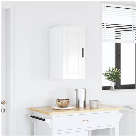 Pensile Da Cucina Porto Bianco Lucido In Legno Multistrato - Foto 1