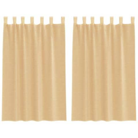 Tende In Voile Con Passanti 2 Pz Sabbia 140x175 Cm - Foto 1