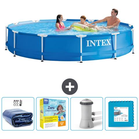 Piscina Fuori Terra - In Giro - 366x366x76 Cm - Blu - Include Accessori Coordinati Cb9 - Foto 1