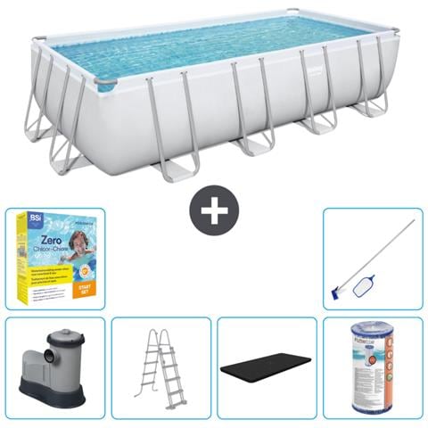 Piscina Fuori Terra - Rettangolo - 549x274x122 Cm - Grigio - Include Accessori Coordinati Cb36 - Foto 1