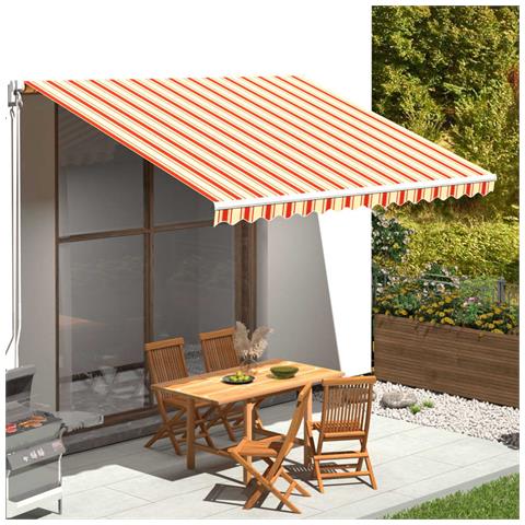 Tessuto Di Ricambio Per Tenda Da Sole Giallo E Arancio 4x3,5 M - Foto 6