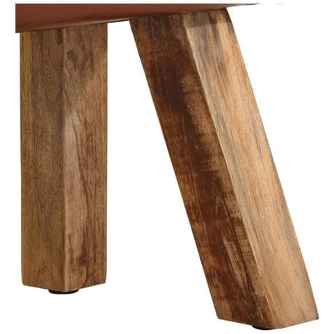 Lusso Casadino -  Panca Da Palestra 58 Cm Vera Pelle Marrone E Massello Di Mango - Foto 8