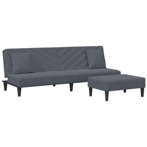 Set di Divani 2 pz con Cuscini Grigio Scuro in Velluto - Foto 1