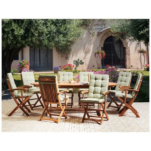 Set Da Pranzo Da Giardino 8 Posti Maui Premium Legno D \'acacia Verde Chiaro - Foto 1