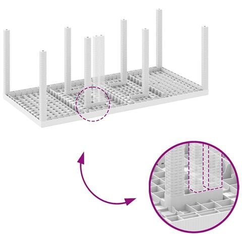 Set da Pranzo Giardino 9 Pezzi con Cuscini, Rattan Polyd bianco - Foto 9