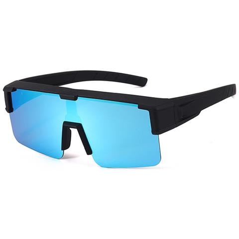 Occhiali Da Sole Polarizzati Clip-on - Montatura Nera Lucida, Lenti Blu Ghiaccio - Foto 1