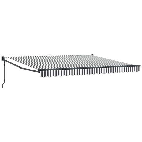 Tenda Retrattile Antracite e Bianca 4x3 m Tessuto e Alluminio - Foto 1