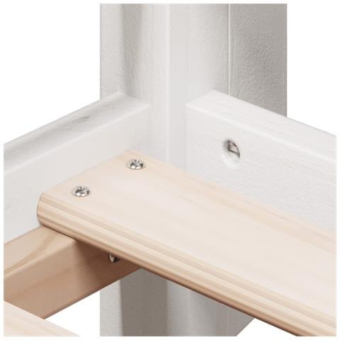 Letto a Soppalco con Tetto Bianco 90x190 cm in Legno di Pino - Foto 9