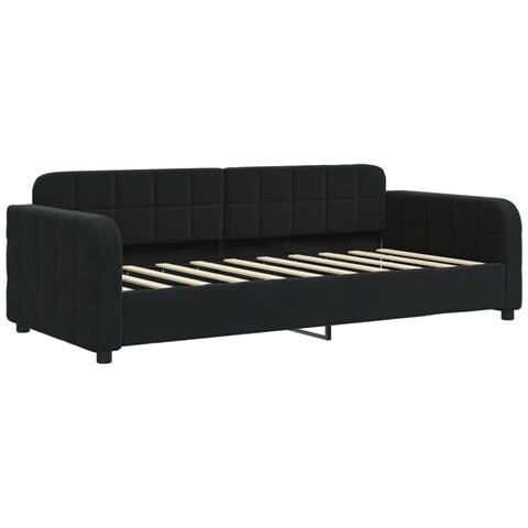 Letto da Giorno Nero 90x190 cm in Velluto - Foto 1