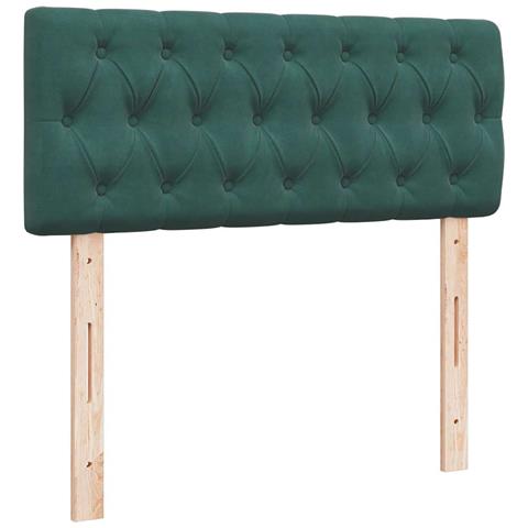 Pouf Letto con Materasso Verde Scuro 120x190 cm Velluto - Foto 9