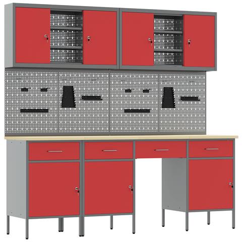Set di Attrezzi in Acciaio Rosso da 10 Pezzi - Foto 1